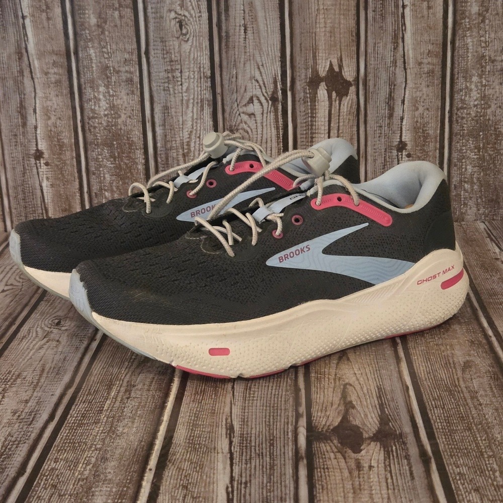 Sz 10.5 B‎ Womens Brooks Ghost Max Ebony Lilac Max Support Cushion Running Shoes